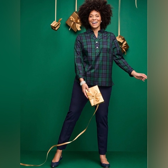 NWT Talbots High Rise Chatham Ankle Pants Slim Leg Stretch Indigo Blue Size 10 - Picture 3 of 7